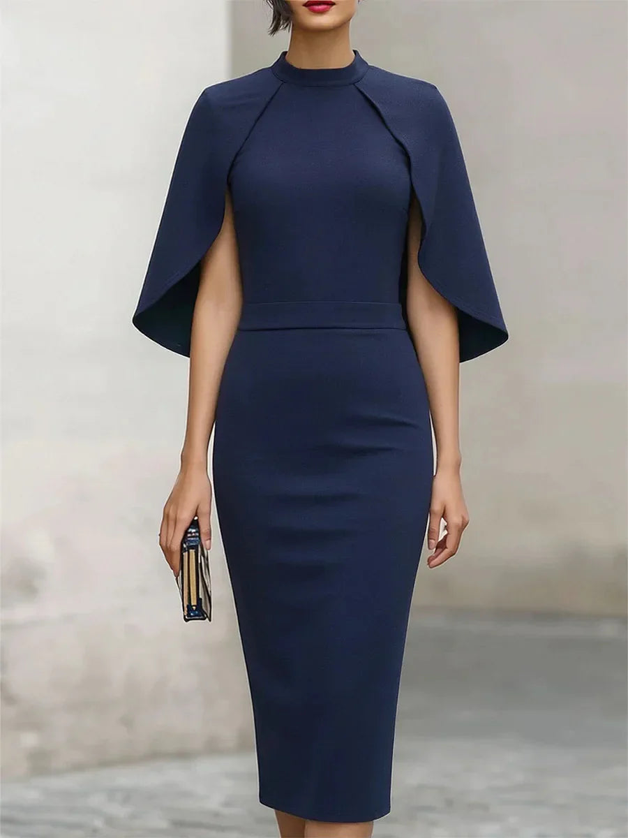 Georgia Cape Sleeve Semi Formal Dress