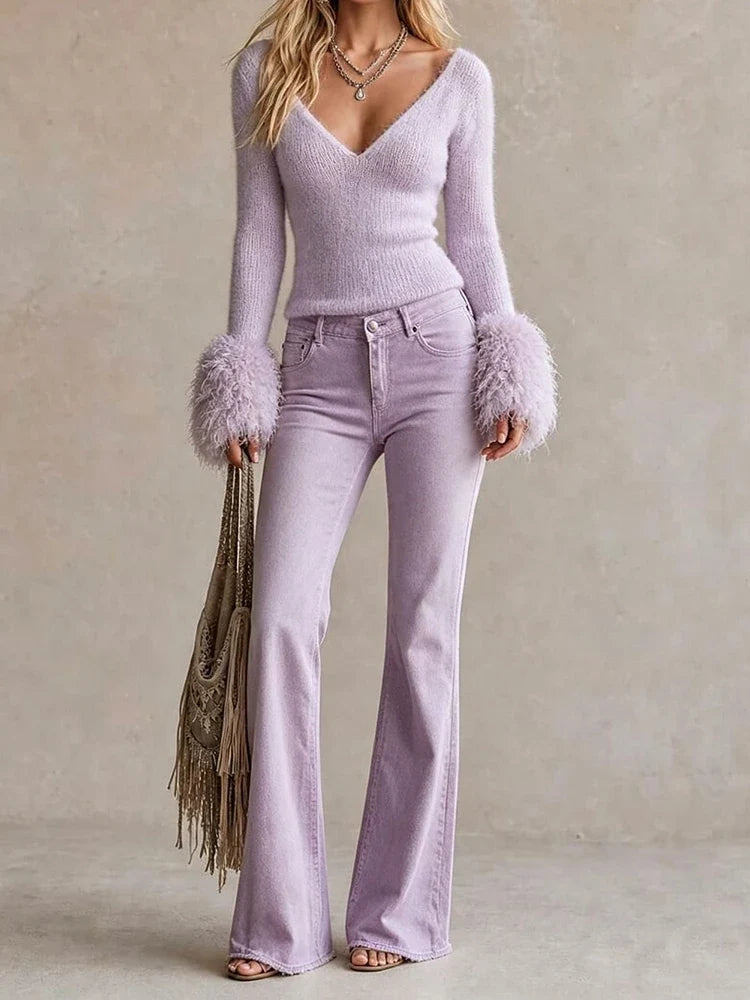 Adaline Shaggy Cuff Sweater