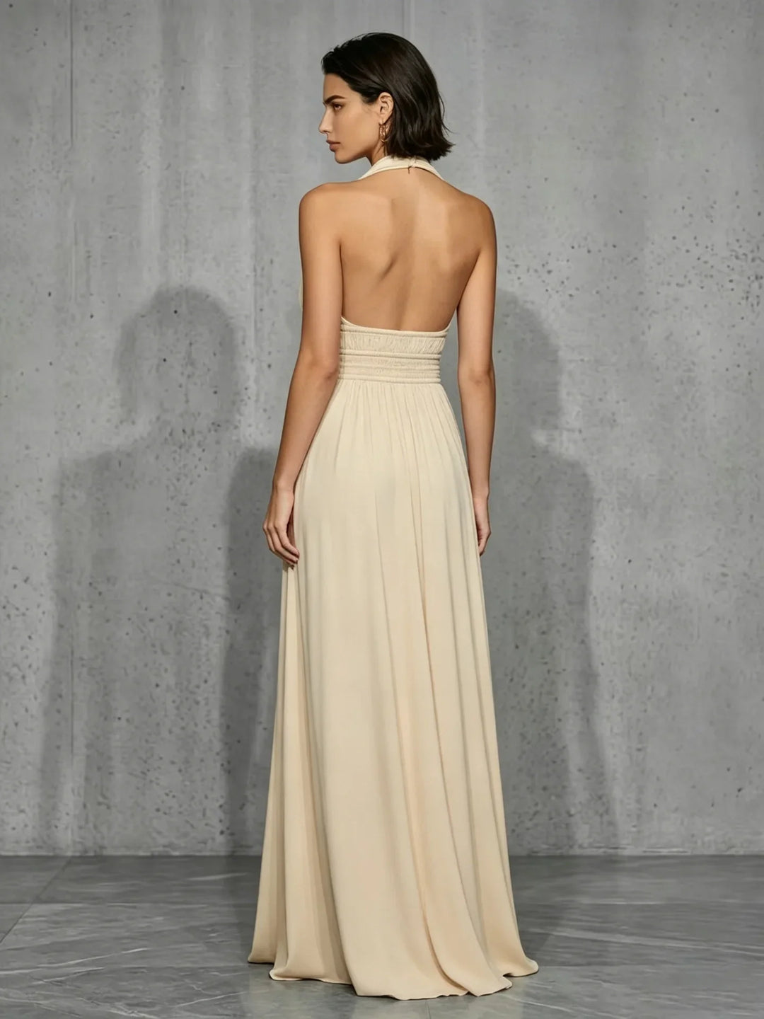 Olyssia Elegant Halter Maxi Dress