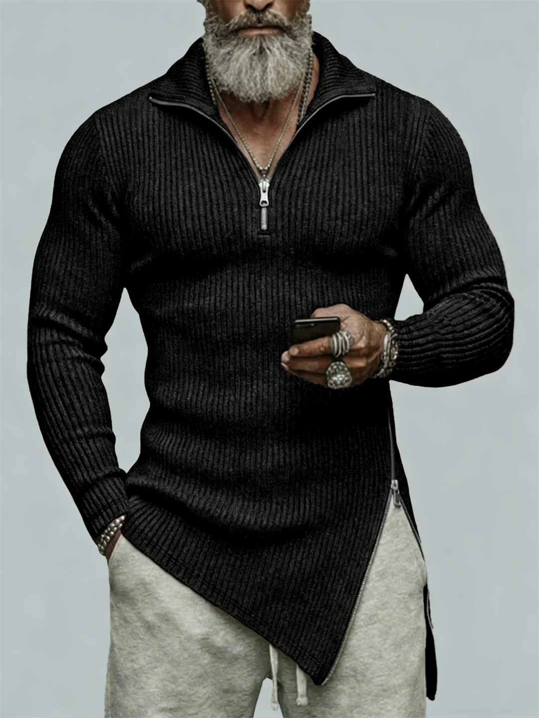 Crismon Quater Zip Knit Sweater