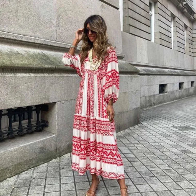 Lunaria Effortless Floral Boho Maxi Dress