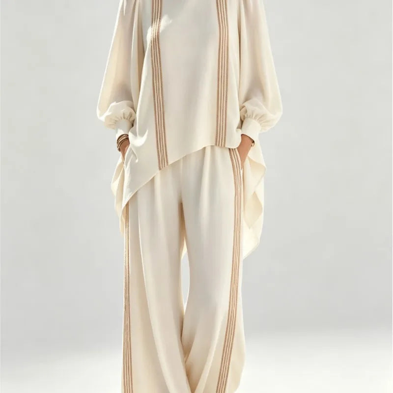 Ameera Asymmetric Stripe Set