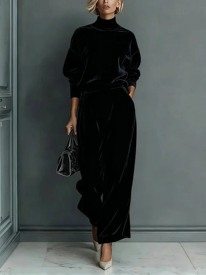Camille High Neck Velvet Set