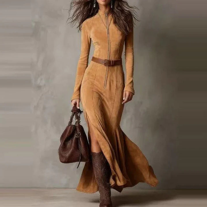 Yasmin Suede Maxi Dress