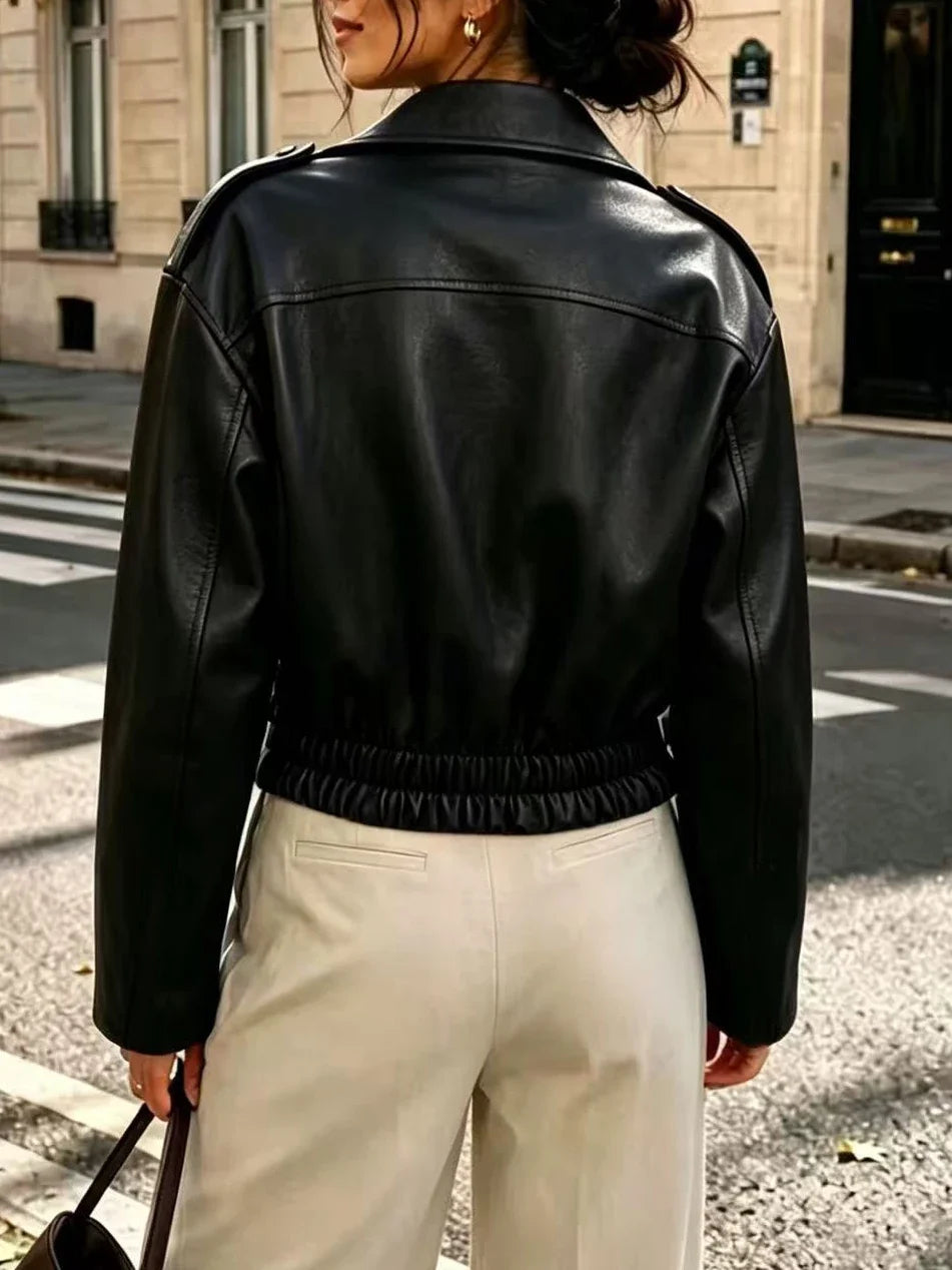 Marielle Cropped Moto Jacket