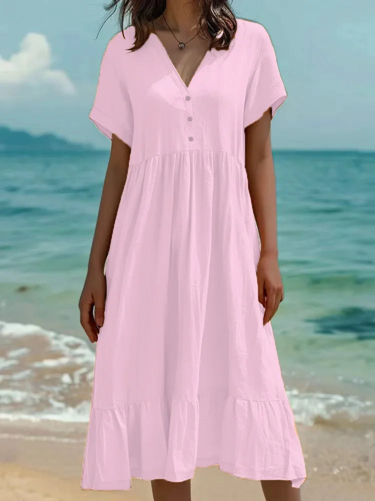 Cirelle Button Front Maxi Dress