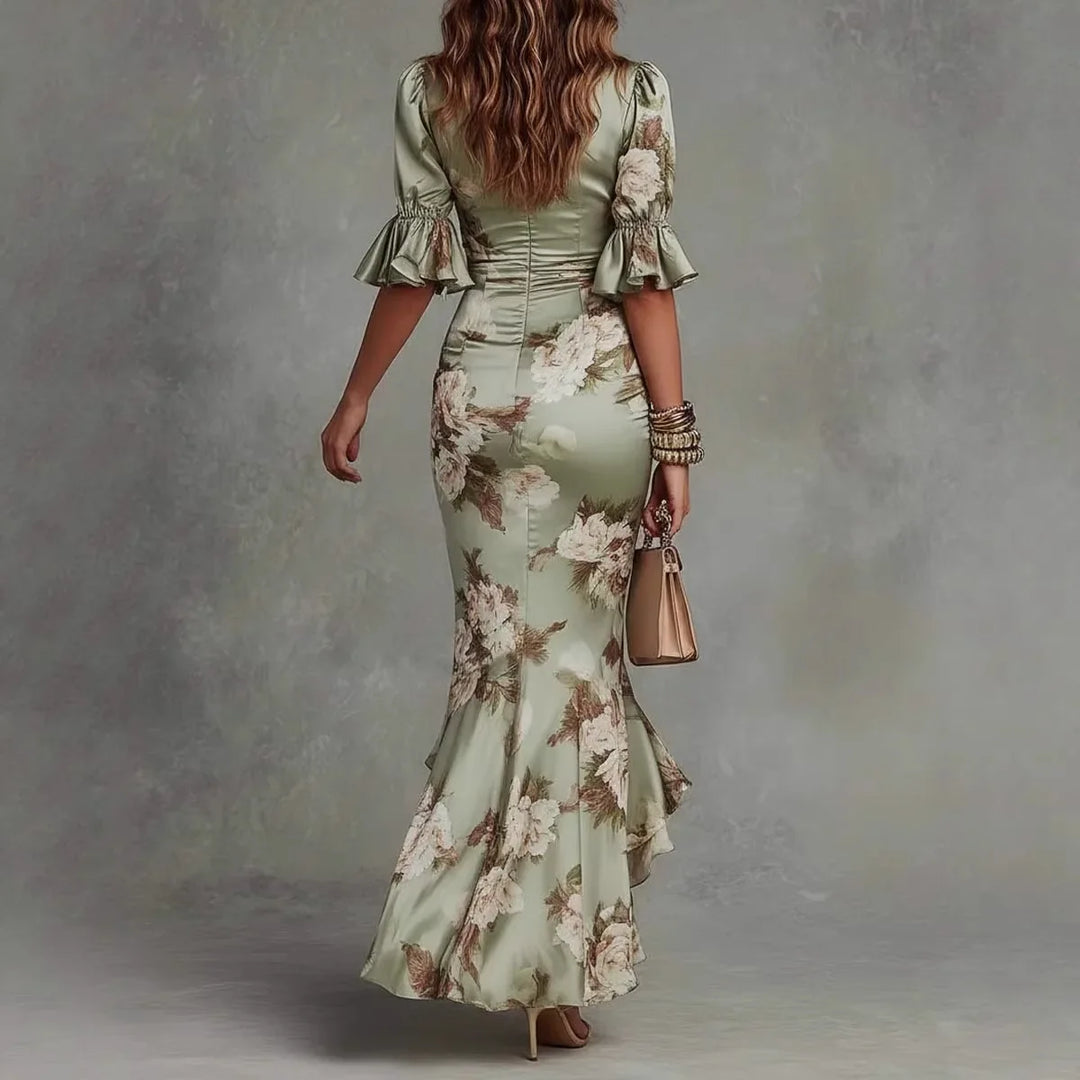 Laureen V-Neck Maxi Wedding Guest Dress