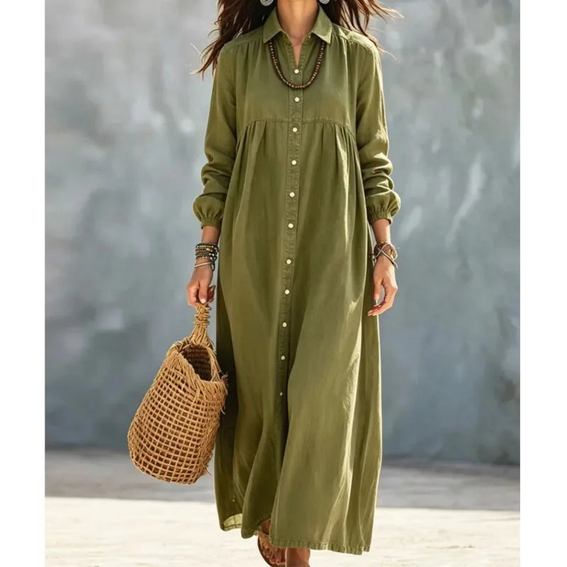 Florence Button Front Maxi Dress