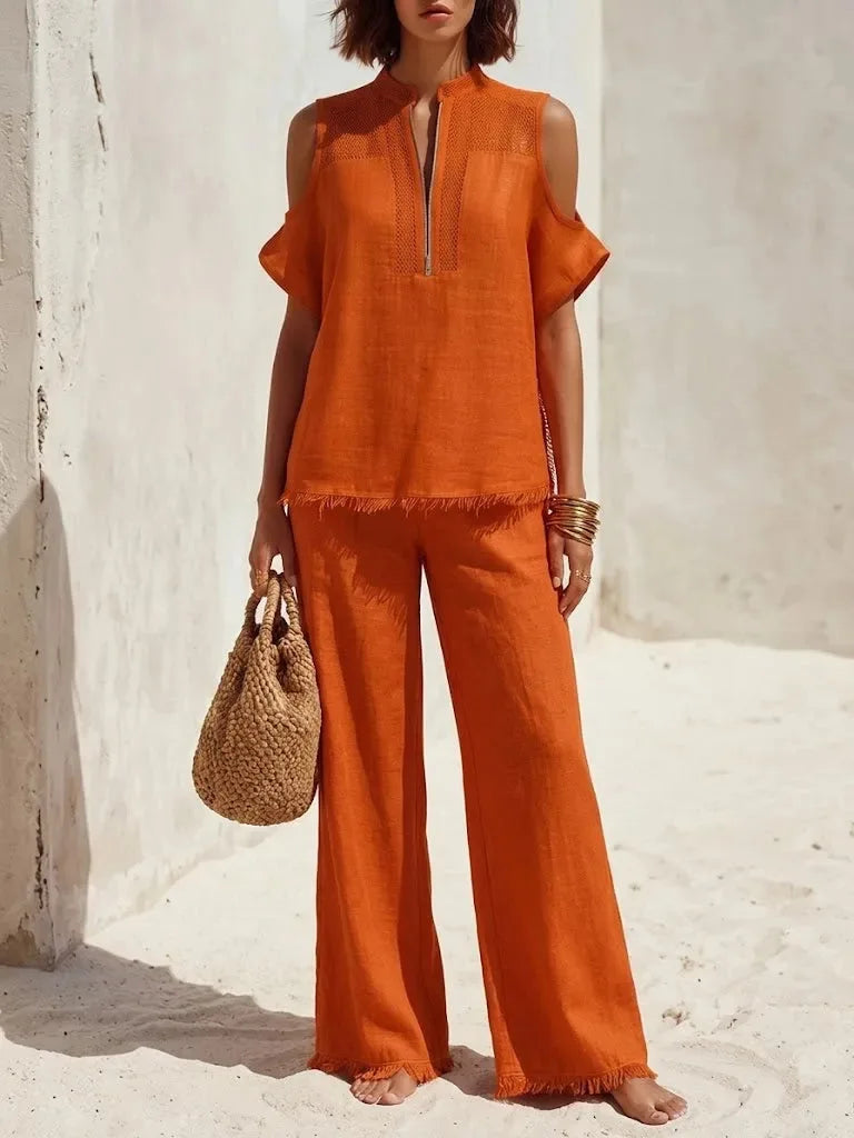 Rosalie Breathable Wide Leg Two-Piece Set