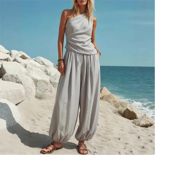 Delaney One Shoulder Trouser Set