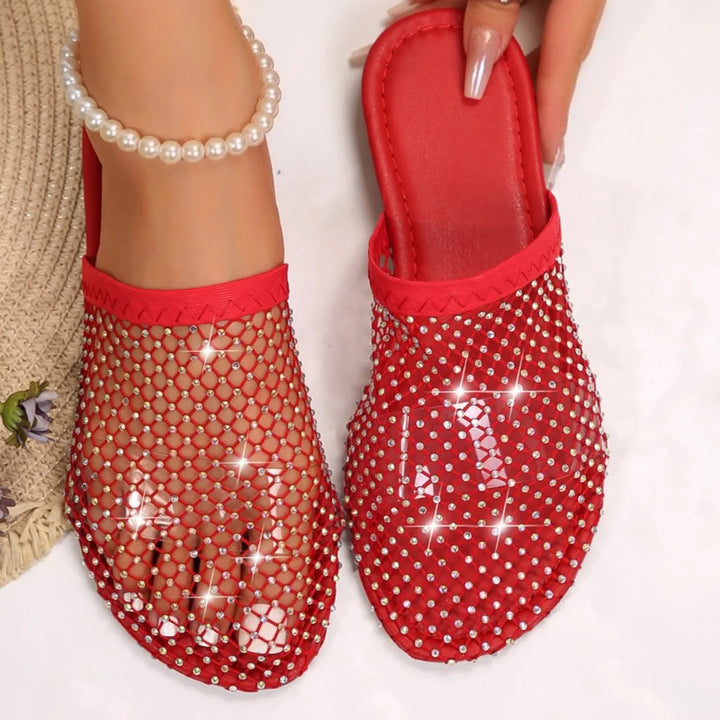 Auralie Crystal Flat Slides