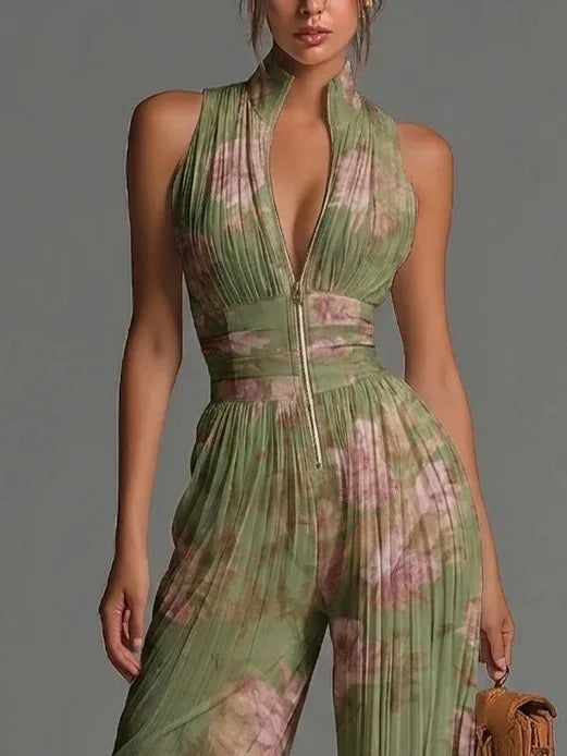 Chiara Pleated Wide Leg Jumpsuit
