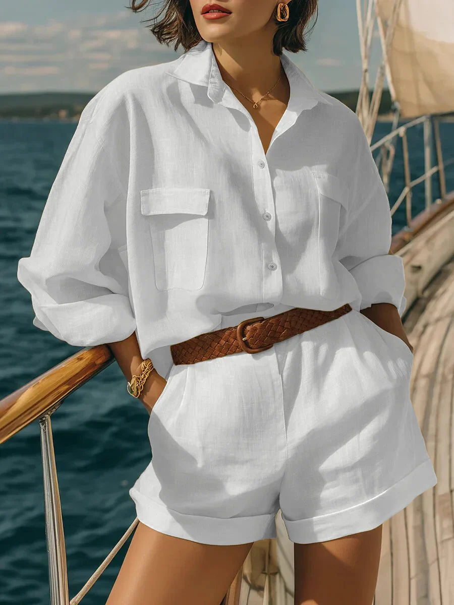 Neoma Casual Long Sleeve Breasted Two-Piece Set
