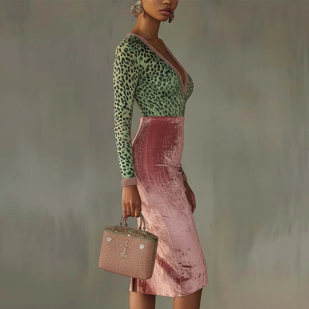 Eva Figure Skimming Velvet Dress