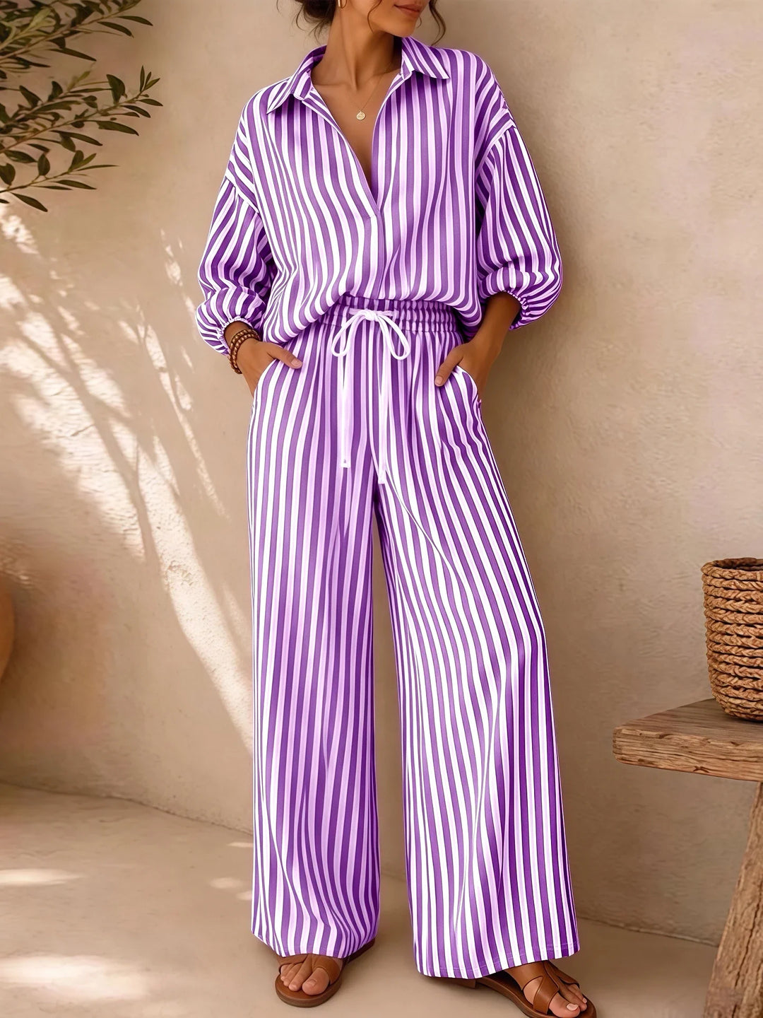 Noami Striped Two-Piece Set