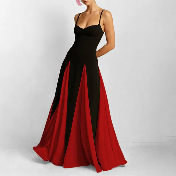 Parisa Elegant Flowing V Neck Maxi Dress