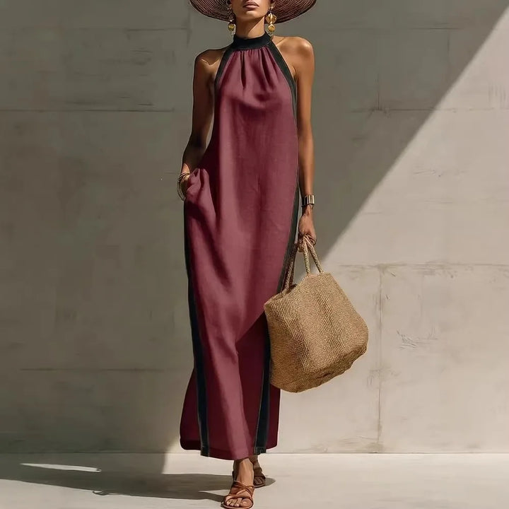 Bruna Casual Halter Maxi Dress