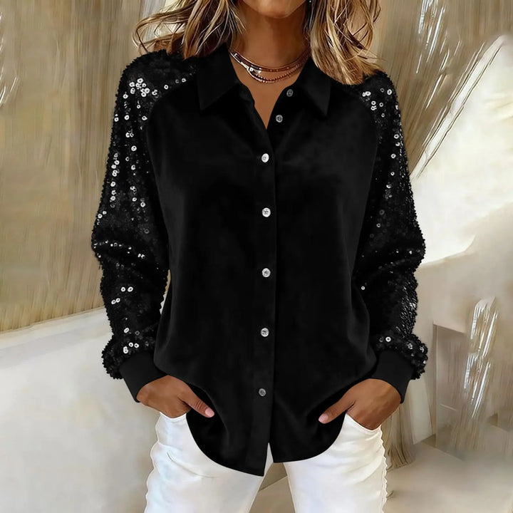 Marcelline Sequin Sleeve Blouse