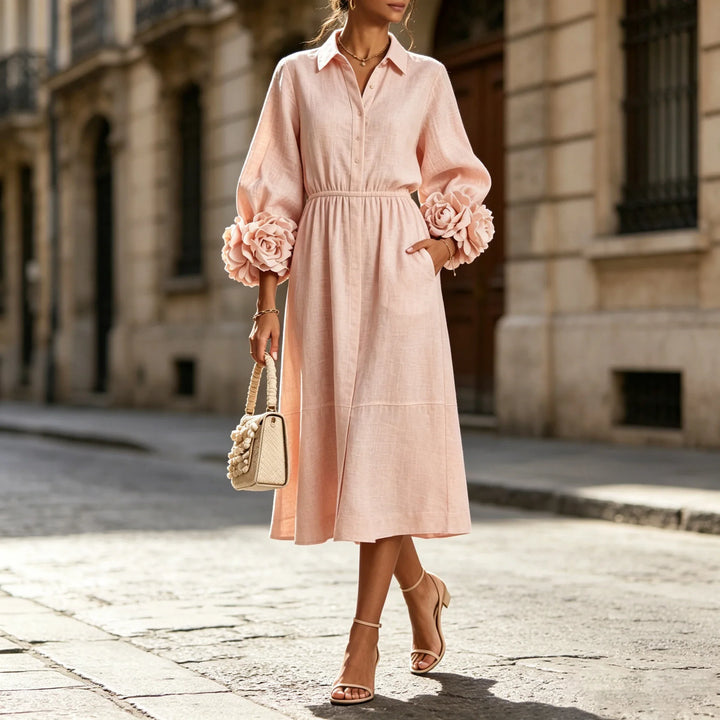 Anouk Floral Cuff Midi Dress