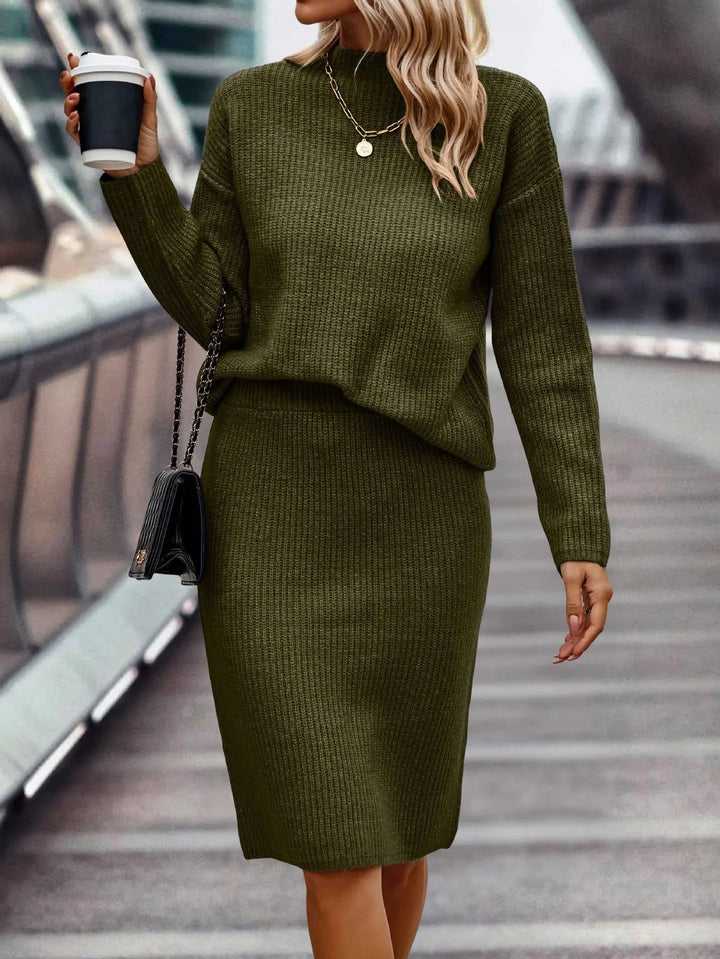 Ines Ribbed Knit Skirt Set