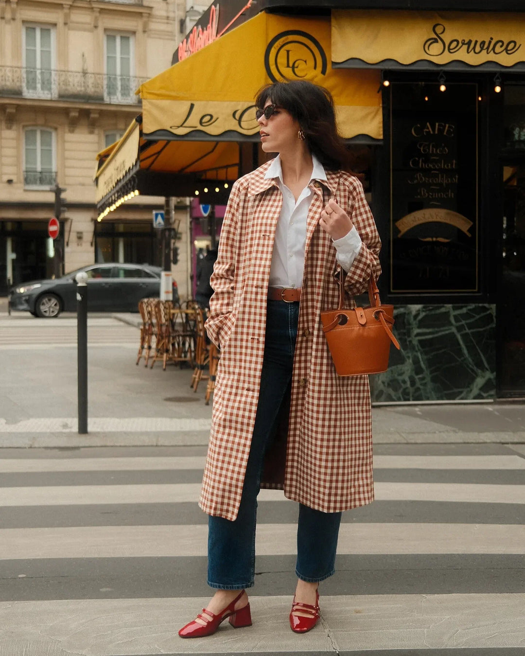 Emory Gingham Trench Coat