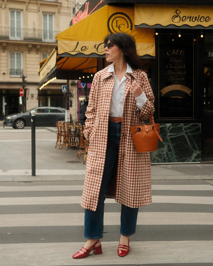 Emory Gingham Trench Coat