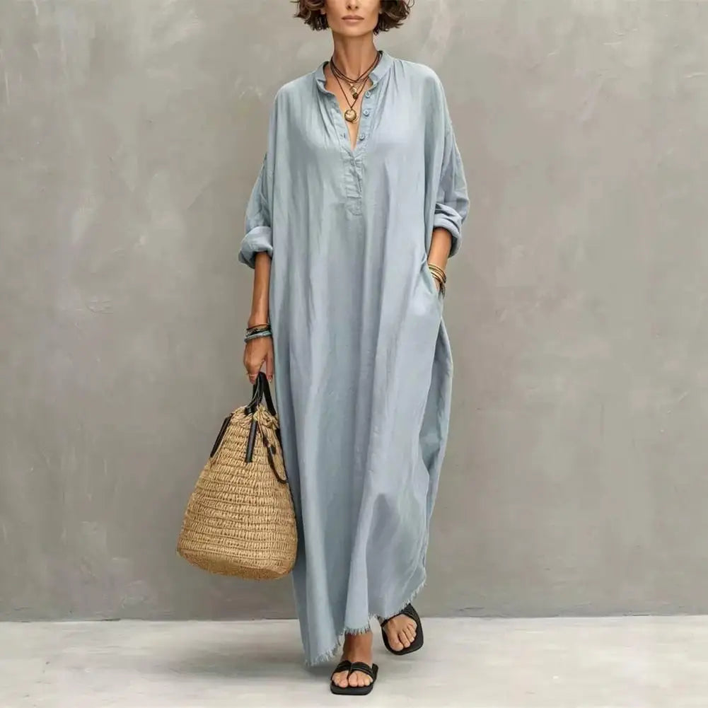 Natalie Casual Maxi Shirt Dress