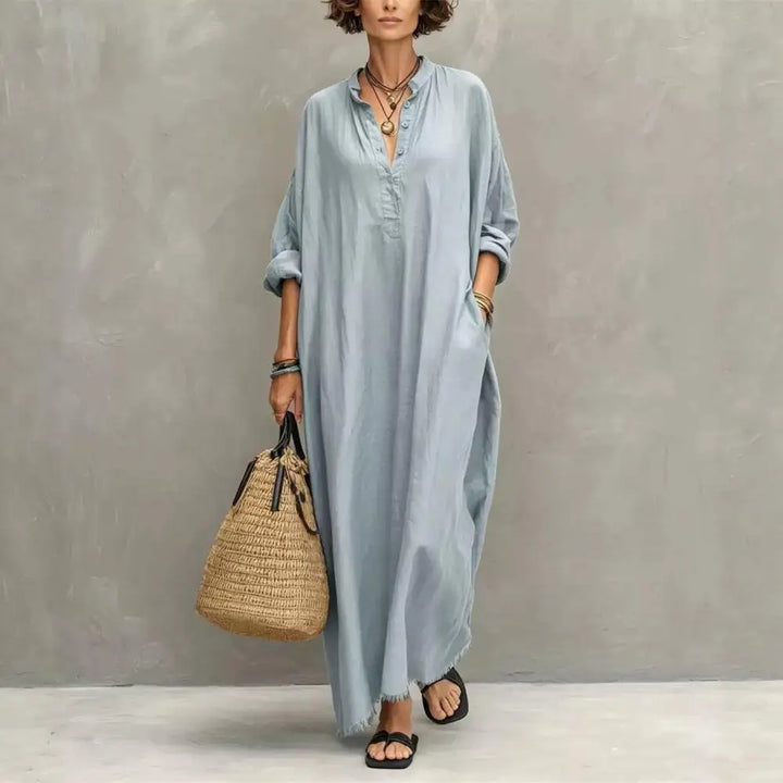 Natalie Casual Maxi Shirt Dress