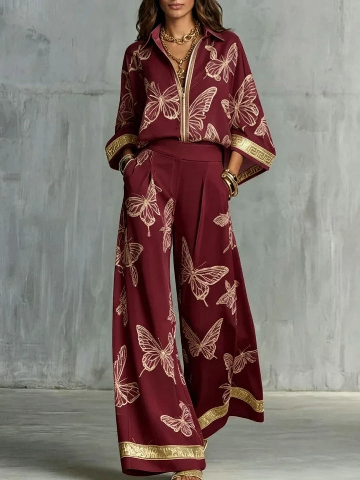 Brialia Butterfly Print Lounge Set