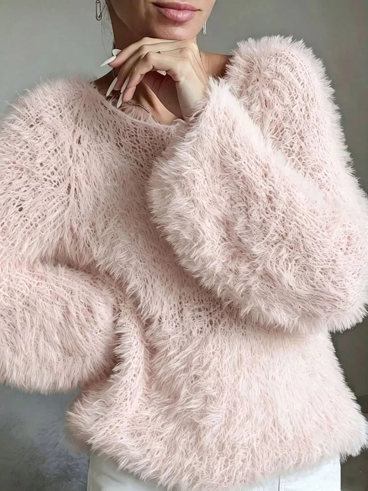Amelina Fuzzy Knit Sweater