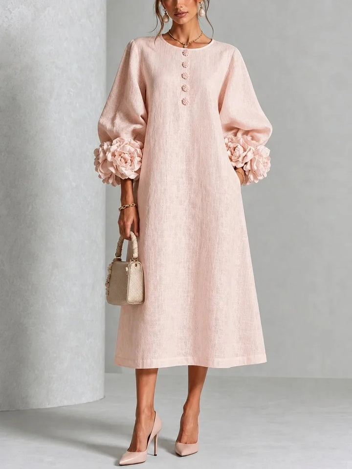 Celestine Lantern Sleeve Midi Dress