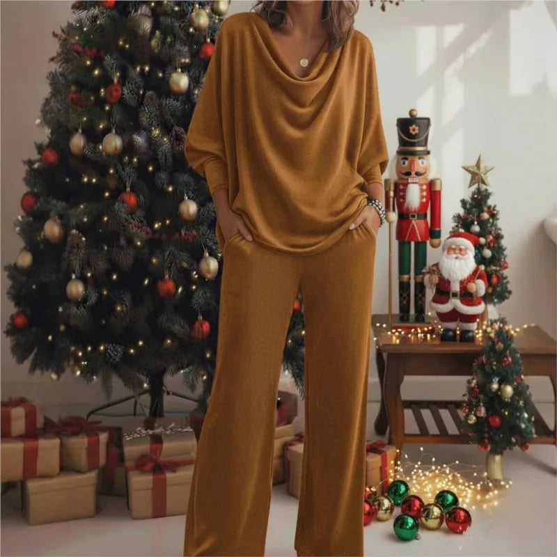 Elodie Cowl Neck Knit Set