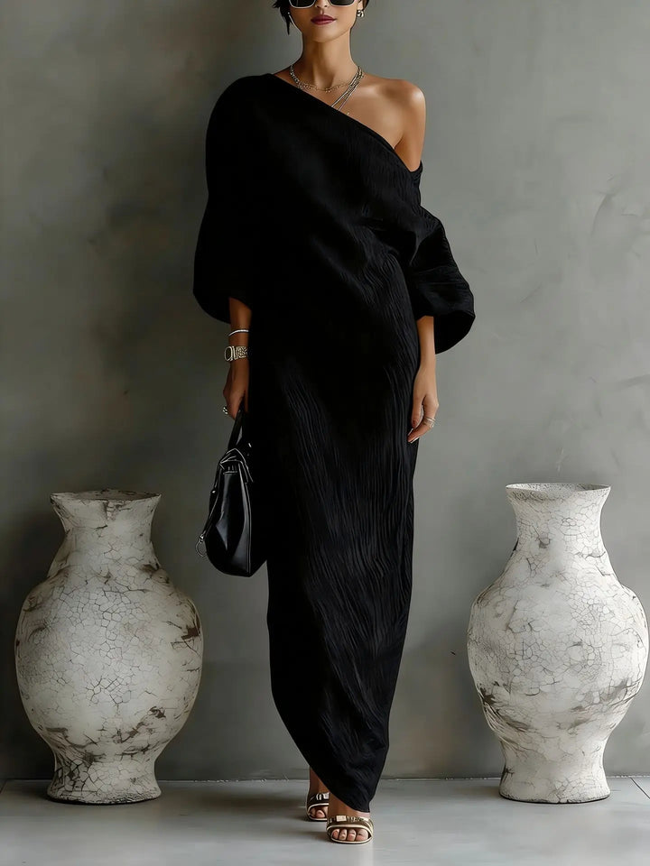 Amaris Linen One Shoulder Dress