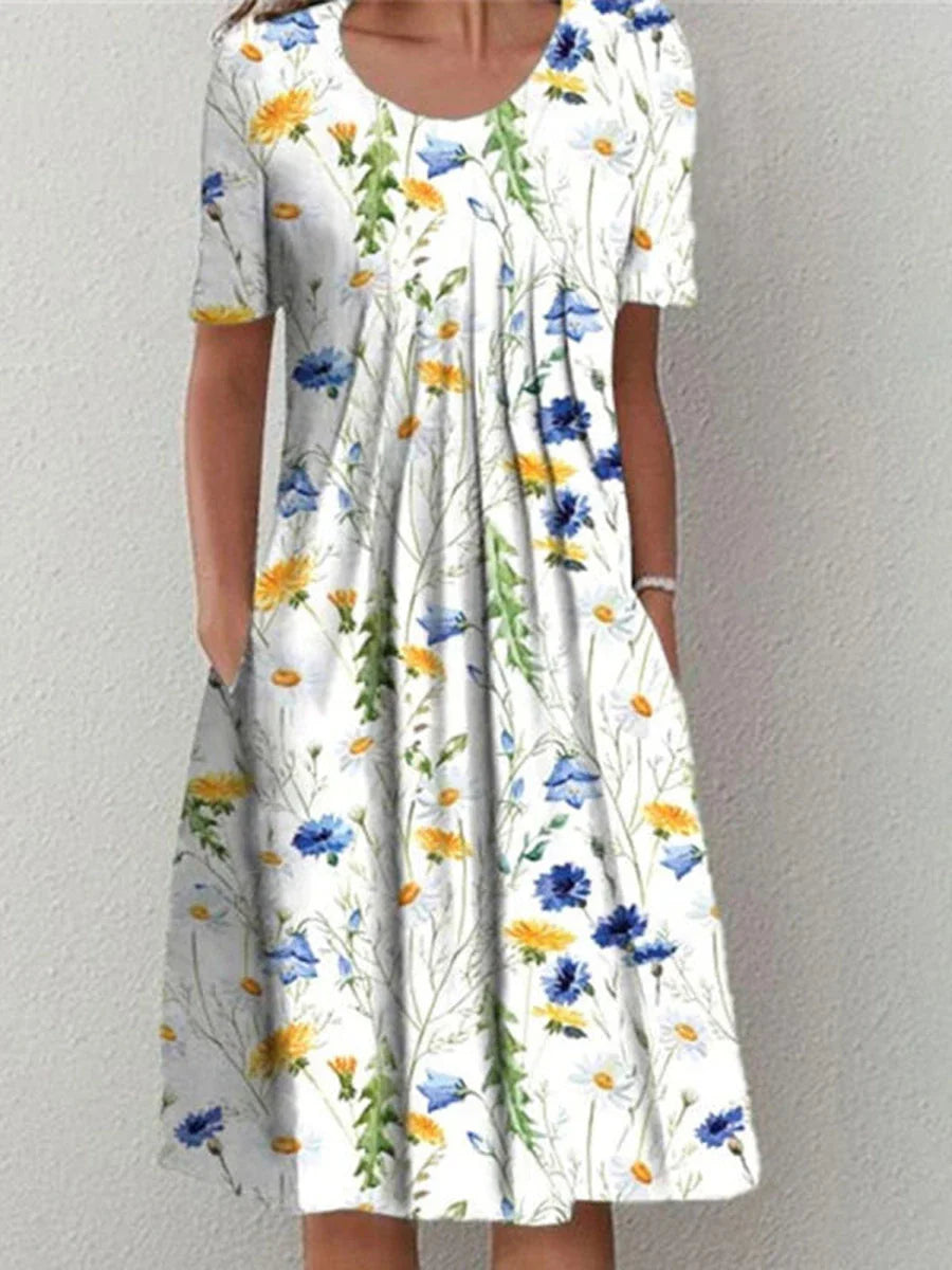 Vionelle Floral Short Sleeve Midi Dress