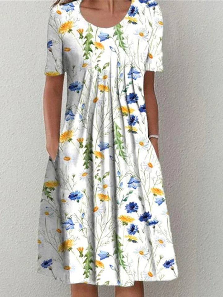 Vionelle Floral Short Sleeve Midi Dress