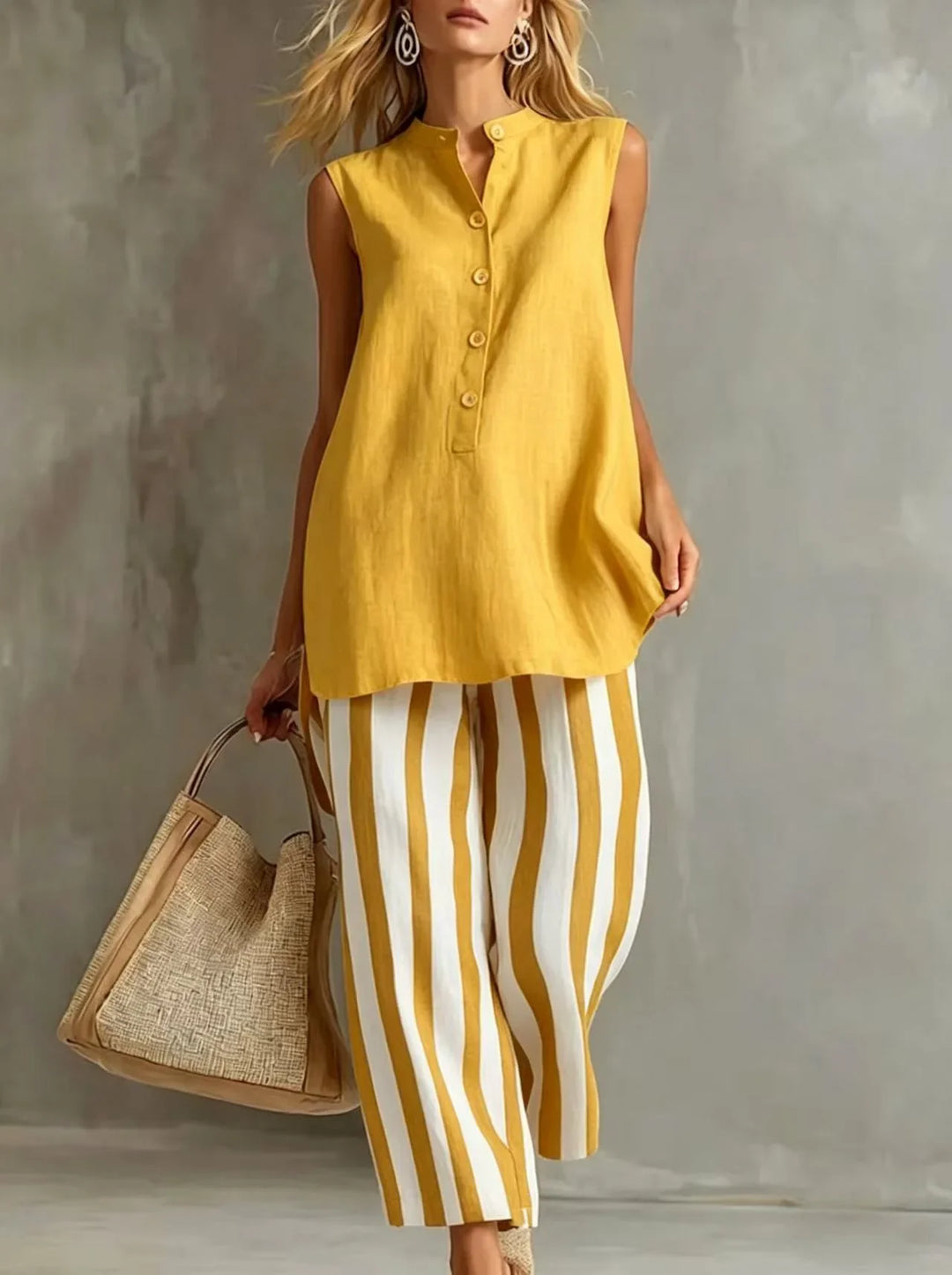 Geneva Striped Wide Leg Set
