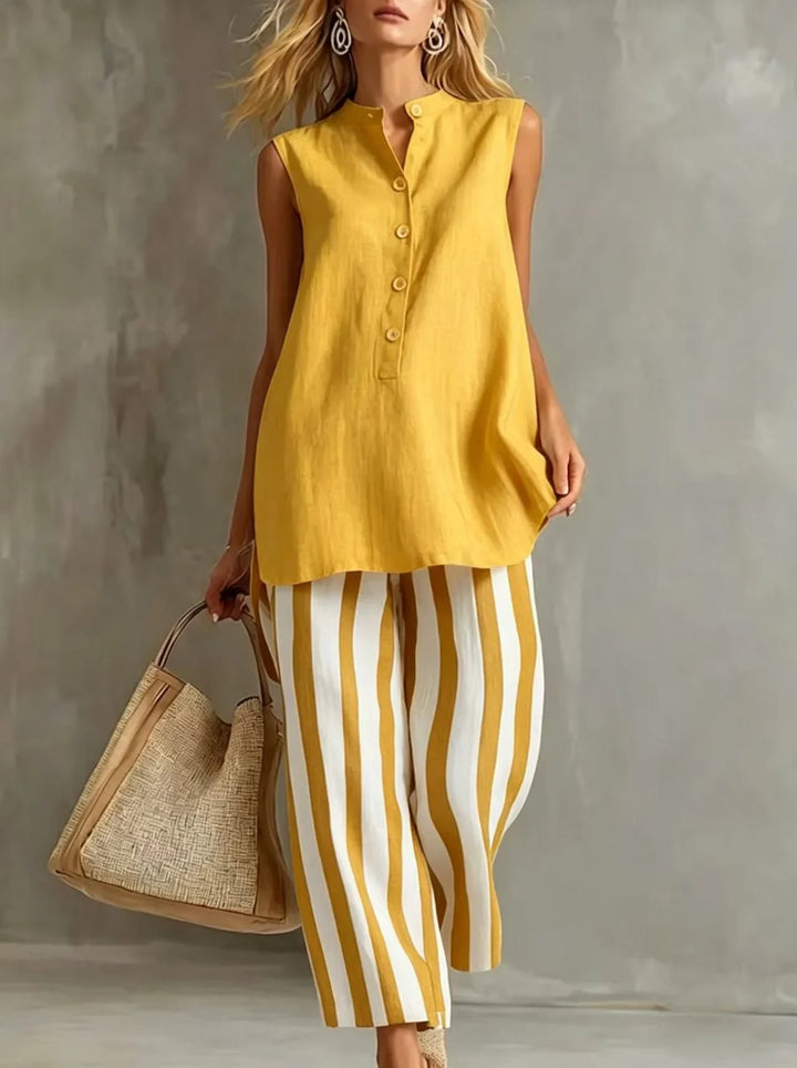 Geneva Striped Wide Leg Set
