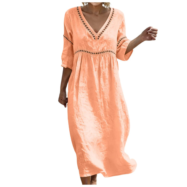 Noemi Embellished V Neck Boho Maxi Dress