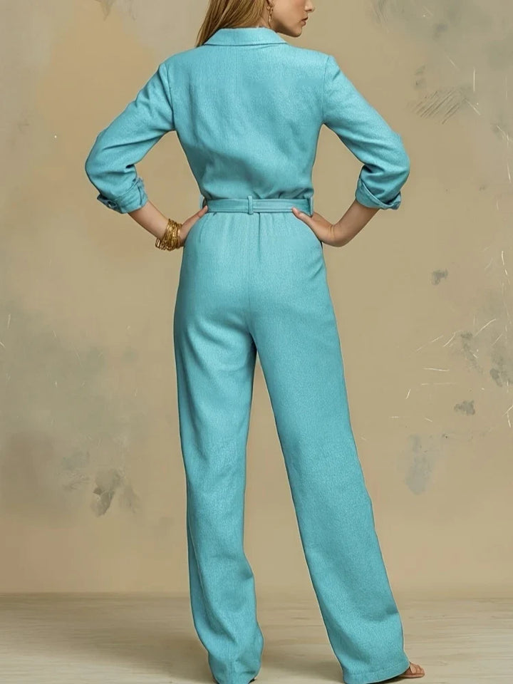 Mirielle Belted Button Jumpsuit
