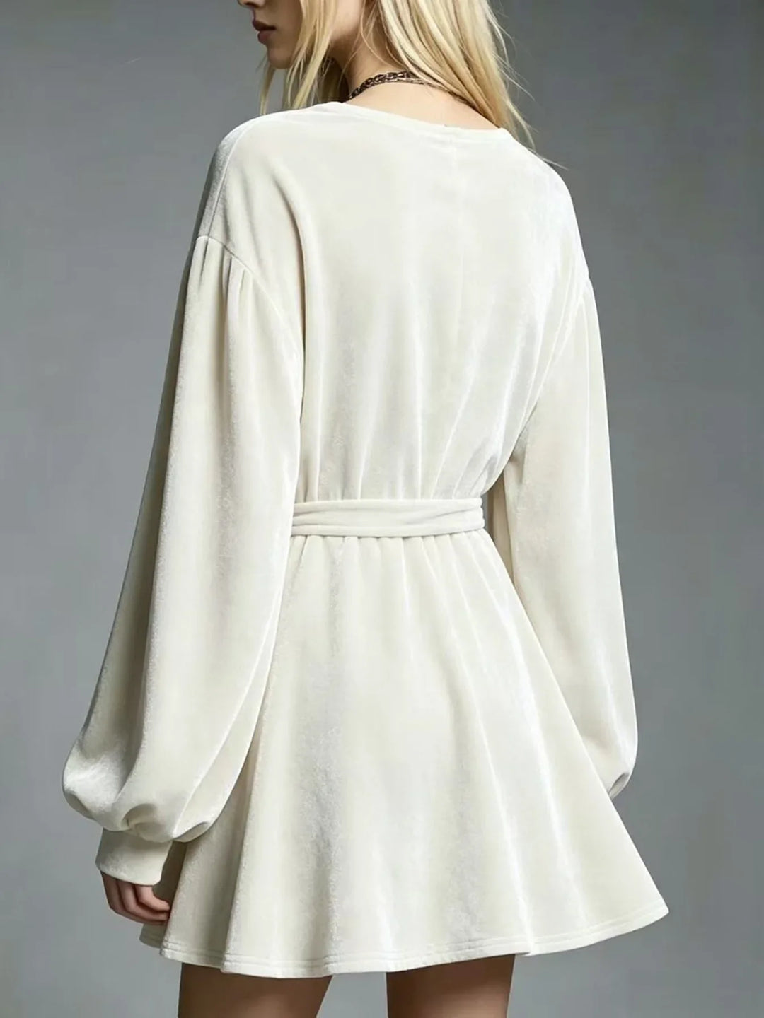 Adair Tie Waist Velvet Dress