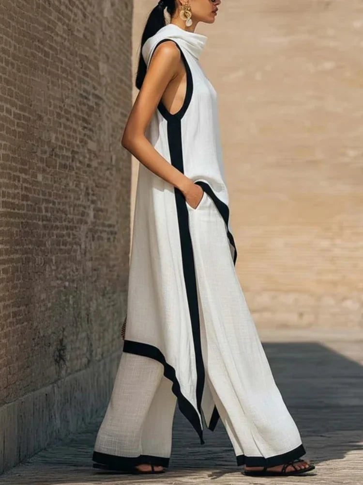 Harper Linen Blend Two-Piece Set
