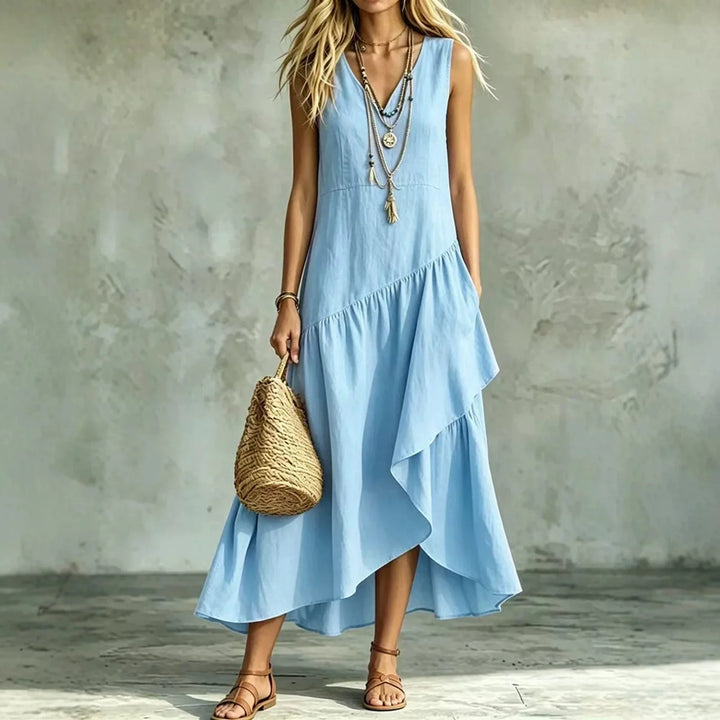 Wanda Sleeveless Ruffle Maxi Dress