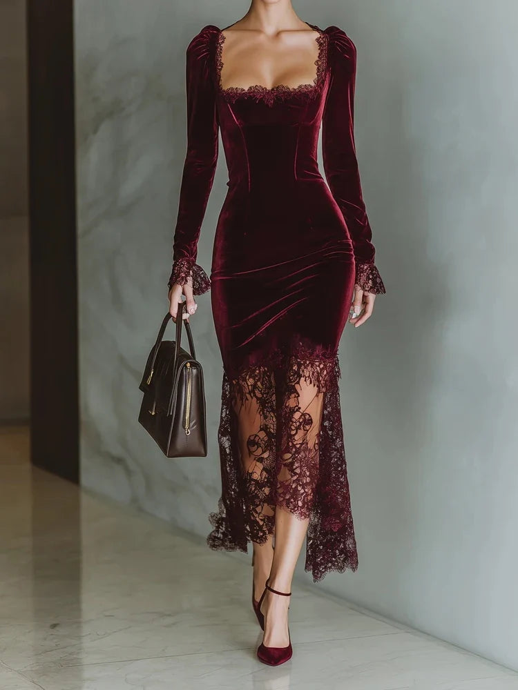 Taylor Velvet Lace Dress