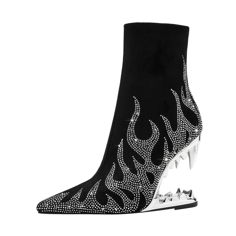 Aziel Rhinestone Heel Boots