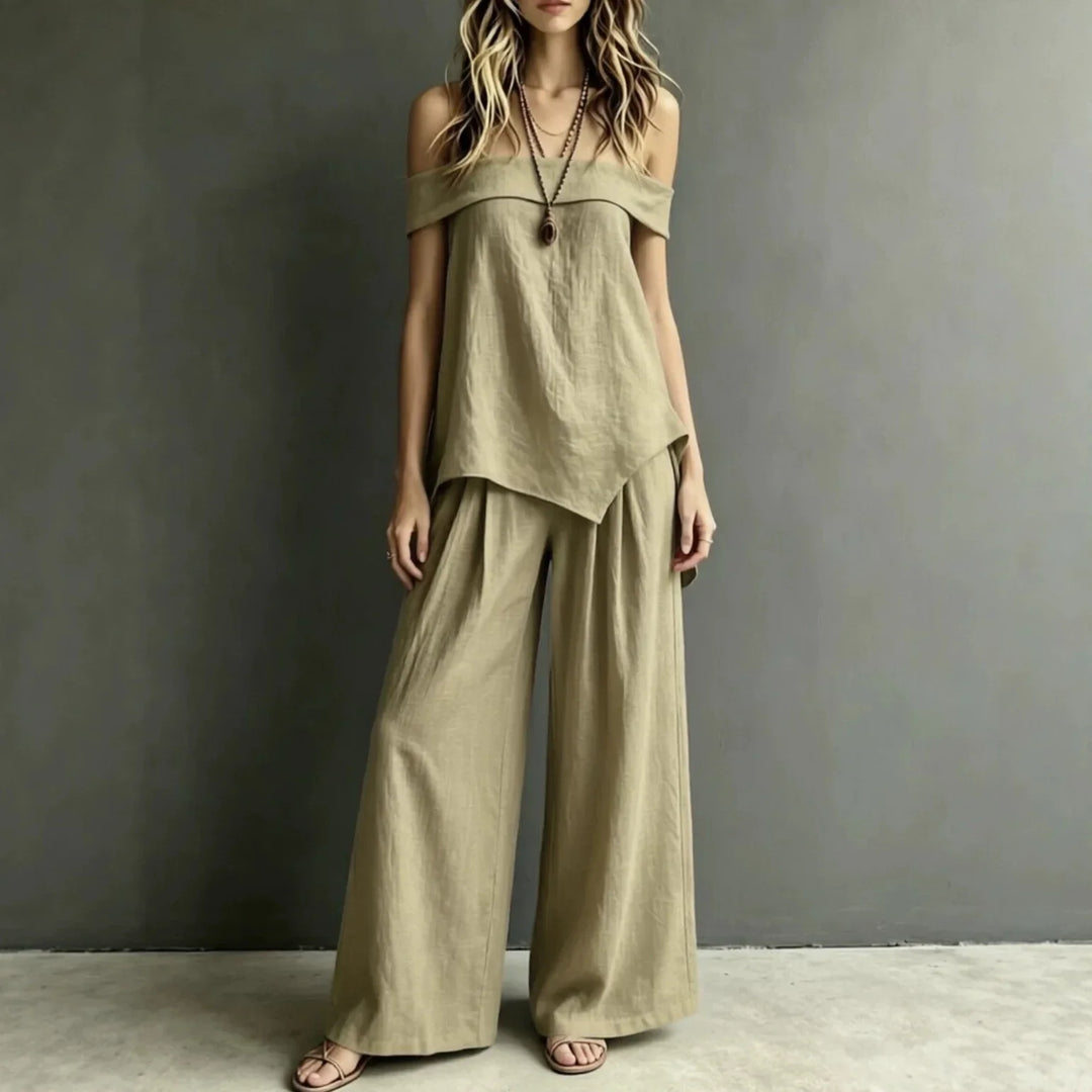 Celiane Off Shoulder Pant Set