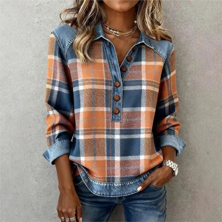 Rafela Denim Trim Blouse
