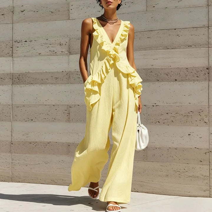 Fiorelle Ruffle Trim Jumpsuit