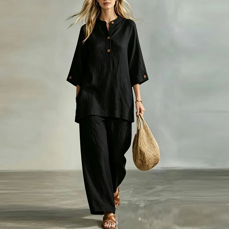 Carley Casual Linen Matching Set
