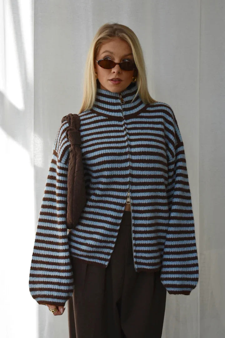 Orlena Ribbed Mock Neck Sweater