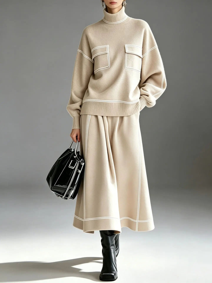 Simona Turtleneck Skirt Set
